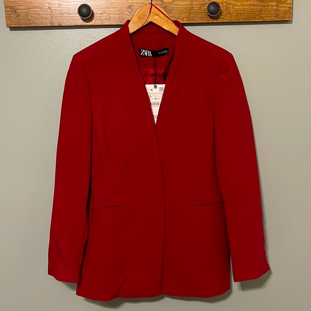 Red ZARA fashion jacket/blazer